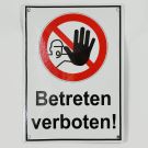 Emailleschild Betreten Verboten 16 x 22 cm