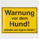 Emailleschild Warnung vor dem Hund 22 x 16 cm