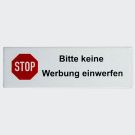 Emailleschild Bitte keine Werbung einwerfen, Flach