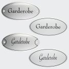 Emaille Tuerschild Garderobe 10x5cm