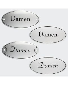 Emaille Tuerschild Damen 10x5cm