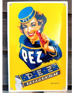 Emaille Reklameschild PEZ Peppermint