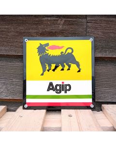 Nostalgisches Emailleschild AGIP