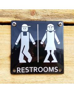 Emaille Toilettenschild Restrooms