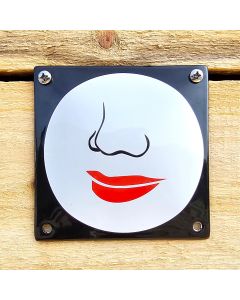 Emaille Toilettenschild Dame-mit-Lippen