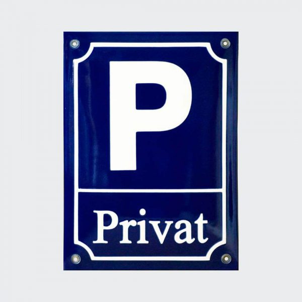 Emaille-Parkplatz-Privat-16x22cm